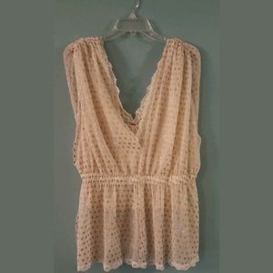 Free People Gold Foil Star Print Blouse